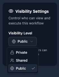 Workflow Visibility Settings